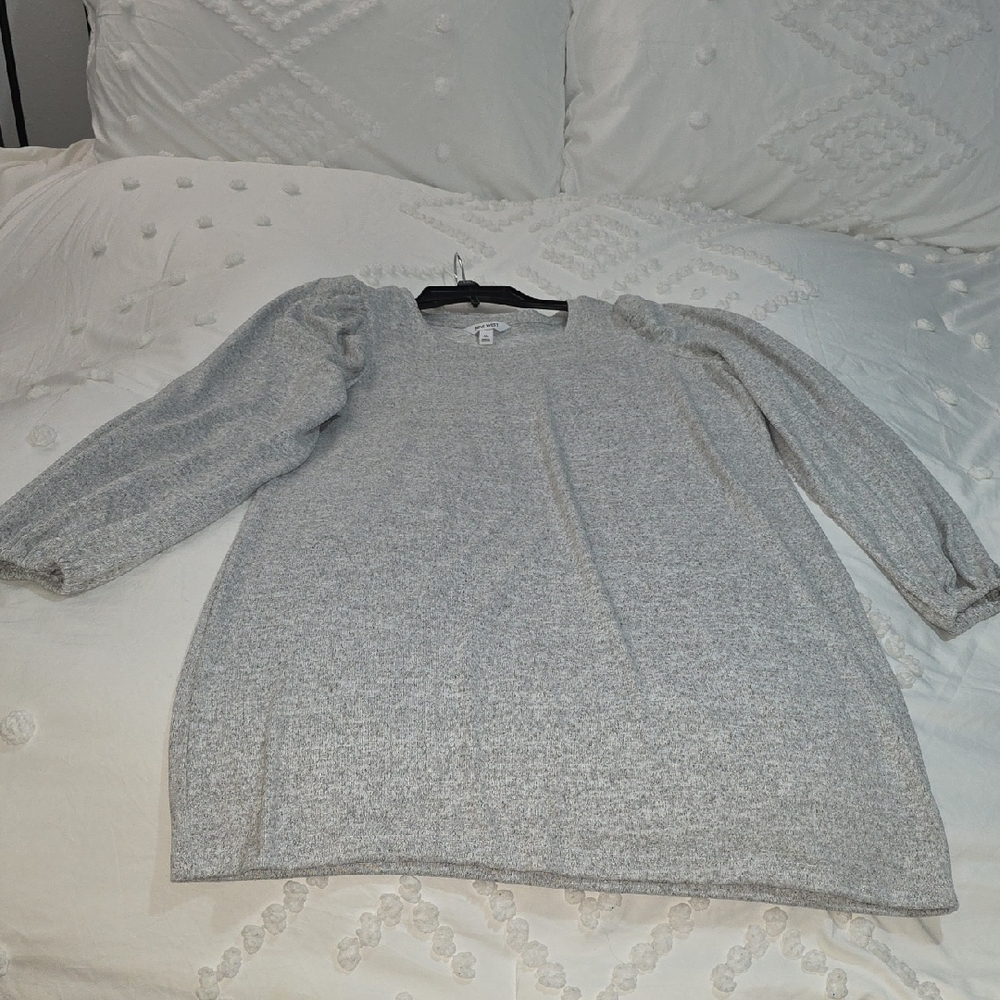Elegant Gray Women's Sweater Dress